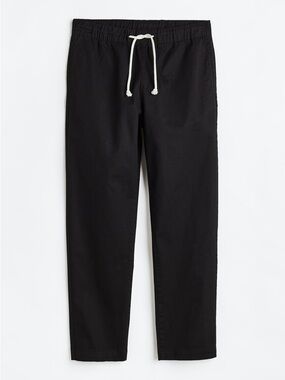 H&M Men’s XL Regular Fit Cotton Twill Pull-On Draw-String Pants Black